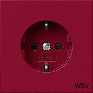 wandcontactdoos met randaarde Safety Plus opdr.WSV Gira F100 rood