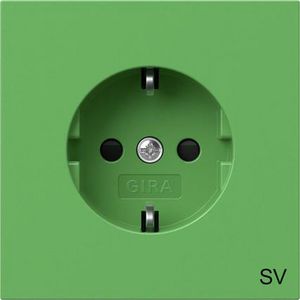 wandcontactdoos met randaarde Safety Plus opdr.SV Gira F100 groen