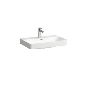 Wastafel PRO-X 70cm met kraangat + overloop Glans wit