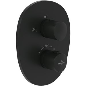 Inbouwthermostaat met tweeweg stopkraan  Antao Matt Black