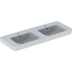 Renova Plan dub wastafel 130x48cm + kraangat + overloopolar wit