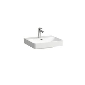 Wastafel PRO-X 55cm met kraangat + overloop Glans wit