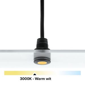 LED mini IP67 11mm 0,5W 3000K zonder lens zwart