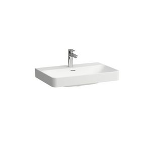 Wastafel PRO-X 70cm met kraangat + overloop Mat wit