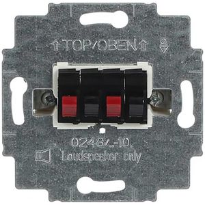 Inbouw stereoluidsprekercontactdoos 2x steek zwart (0248/05-101)