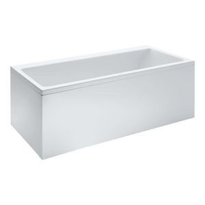Bad 1600x700mm hoek rechts met frame en l-paneel links wit