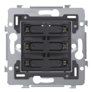 Sokkel 6-voudige pot.vrije drukknop 24V N.O. amberkleur led