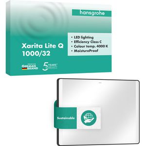 Spiegel verticale LED 1000/30 wandsch. mat zwart Xarita Lite Q