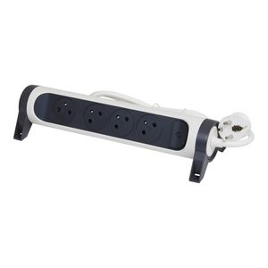 Contactdoos standaard 4xPA met 3m. zwart-wit VVE=5