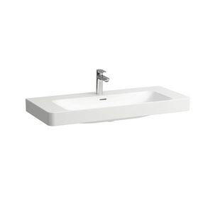 Wastafel PRO-X 85cm met kraangat + overloop Mat wit