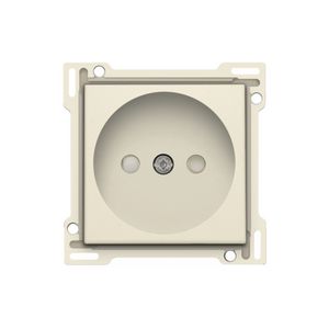 Afwerkingsset stopcontact z. aarding met besch.afsl. cream