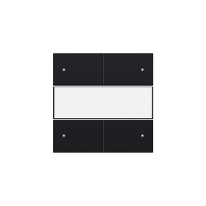 Afwerkingsset 4-voudige pot.vrij knop 24V Led/tekst black