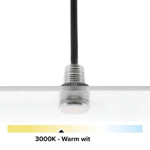 LED mini IP67 11mm 0,5W 3000K zonder lens zilver