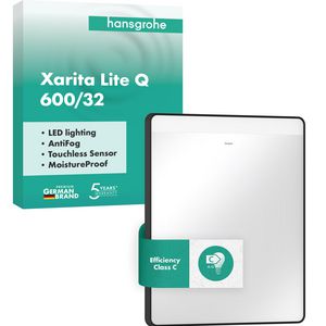 Spiegel horiz. LED 600/30 IR Sensor mat zwart Xarita Lite Q