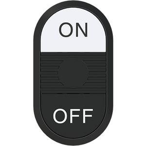 Dubbele drukknop wit/zwart on/off tekst