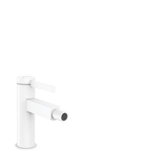 Finoris 1-hendel bidetmengkraan mat wit sprong 129mm incl. push-open plug 1.1/4"