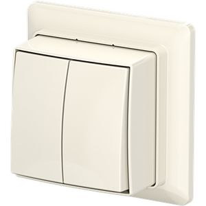 Schak serie+plaat opb b-AP+ wit