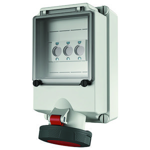 Wandcontactdoos 63A 5-polig  6H 400V IP67 + zek.D02