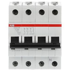 Installatieautomaat 6kA 3-polig + Nul C-karakteristiek 32A