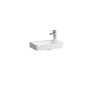 Wastafel PRO-X 48cm compact kraanplateau rechts Mat wit
