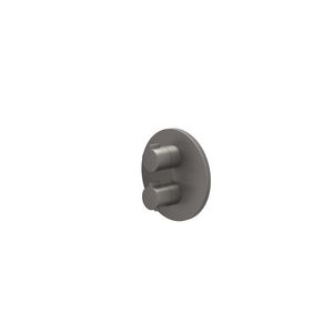 Afbouwdeel inbouwthermostaat PACT 2-weg ronde rozet geborsteld metal black PVD