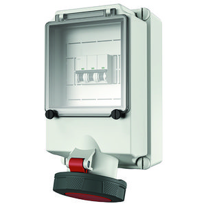 Wandcontactdoos 63A 5-polig  6H 400V IP67 + autom.