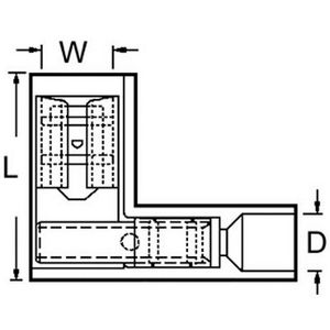 Kist a 100st. geisoleerde haakse vlaksteker 6,3mm 0,5-1,5mm²