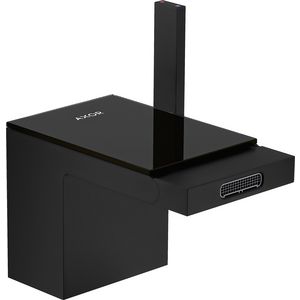 AXOR MyEdition 1-hendel bidetmengkraan met afvoergarnituur mat zwart/zwart glas 47210670