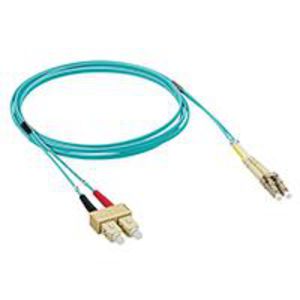 Glasvezel Patchkabel Duplex Aqua OM3 LC-SC 1m.
