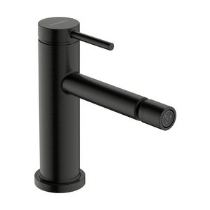 Tecturis S 1-hendel bidetkraan met pop-up afvoer Brushed Black Chrome