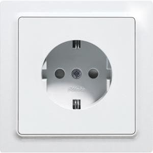 Wandct.doos m. randaarde, E-Design, 55x55 mm, polar wit mat