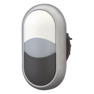 Dubb.drukknop+sign.lamp wit/wit/zwart VVE=5