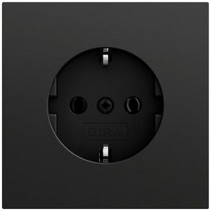 wandcontactdoos met randaarde zonder kl. System 70 zwart m(gel.)