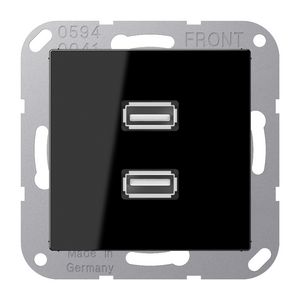 Afdekking A500 zwart voor 2xUSB