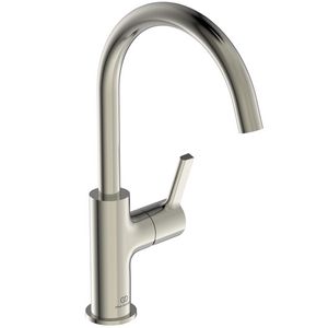 Joy wastafelmengkraan 5l/min. met hoge uitloop zonder waste silver storm (rvs look)
