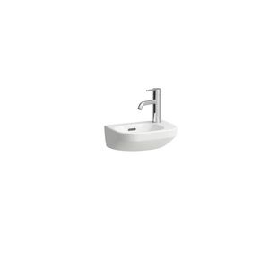 Fontein LUA 36x25cm +kraangat rechts + overloop Lcc wit
