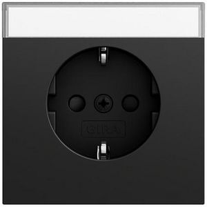 wandcontactdoos met randaarde TK + Safety Plus System 70 zwart m(gel.)
