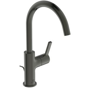 Joy wastafelmengkraan 5l/min. met hoge uitloop met waste magnetic grey (grijs)