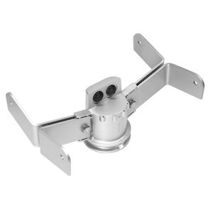 Dubbele paaltop beugel aluminiumgrijs gelakt, voor montage o