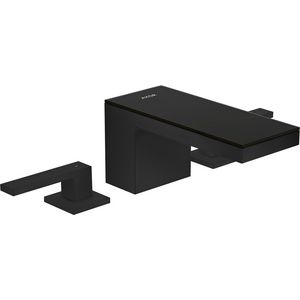 AXOR MyEdition 3-gats wastafelmengkraan 70 en afvoerplug mat zwart/zwart glas