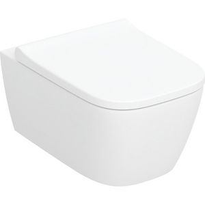 Wandcloset combipack iCon diepspoel hoekig gesloten vorm TurboFlush 530mm wit / KeraTect incl. softclose zitting