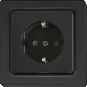 Wandct.doos m. randaarde, E-Design, 55x55 mm, antraciet mat
