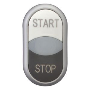 Dubbele drukknop+signaallamp wit Start/wit/zwart Stop titan.VVE=5