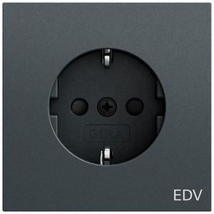 wandcontactdoos met randaarde opdr.EDV + Safety Plus System 70 antracit(gel.)
