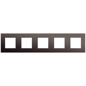 5-voudige afdekplaat 71mm centerafstand Niko Pure alu ganache bru