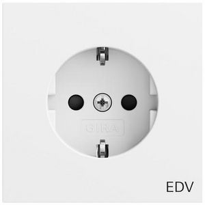 wandcontactdoos met randaarde opdr.EDV + Safety Plus System 70 zuiver wit m(gel.)