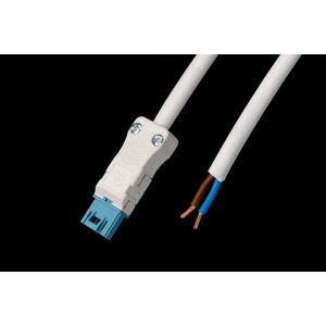 Aansluitsnoer male 2-polig 1,5mm² 100cm wit-pastelblauw DALI B2ca (AC164 ALSS/215 100)