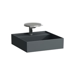 Fontein Saphirkeramik 460X460 -Kraangat -Overloop mat grafie