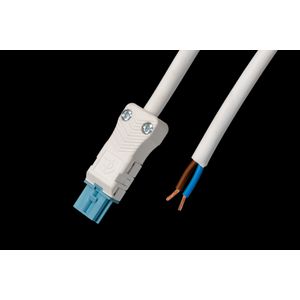 Aansluitsnoer female 2-polig 1,5mm² 100cm wit-pastelblauw DALI Dca (AC164 ALBS/215 100)