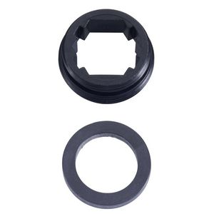 Verloopnippel kunststof zwart met rubber pakking M22X1XM24X1